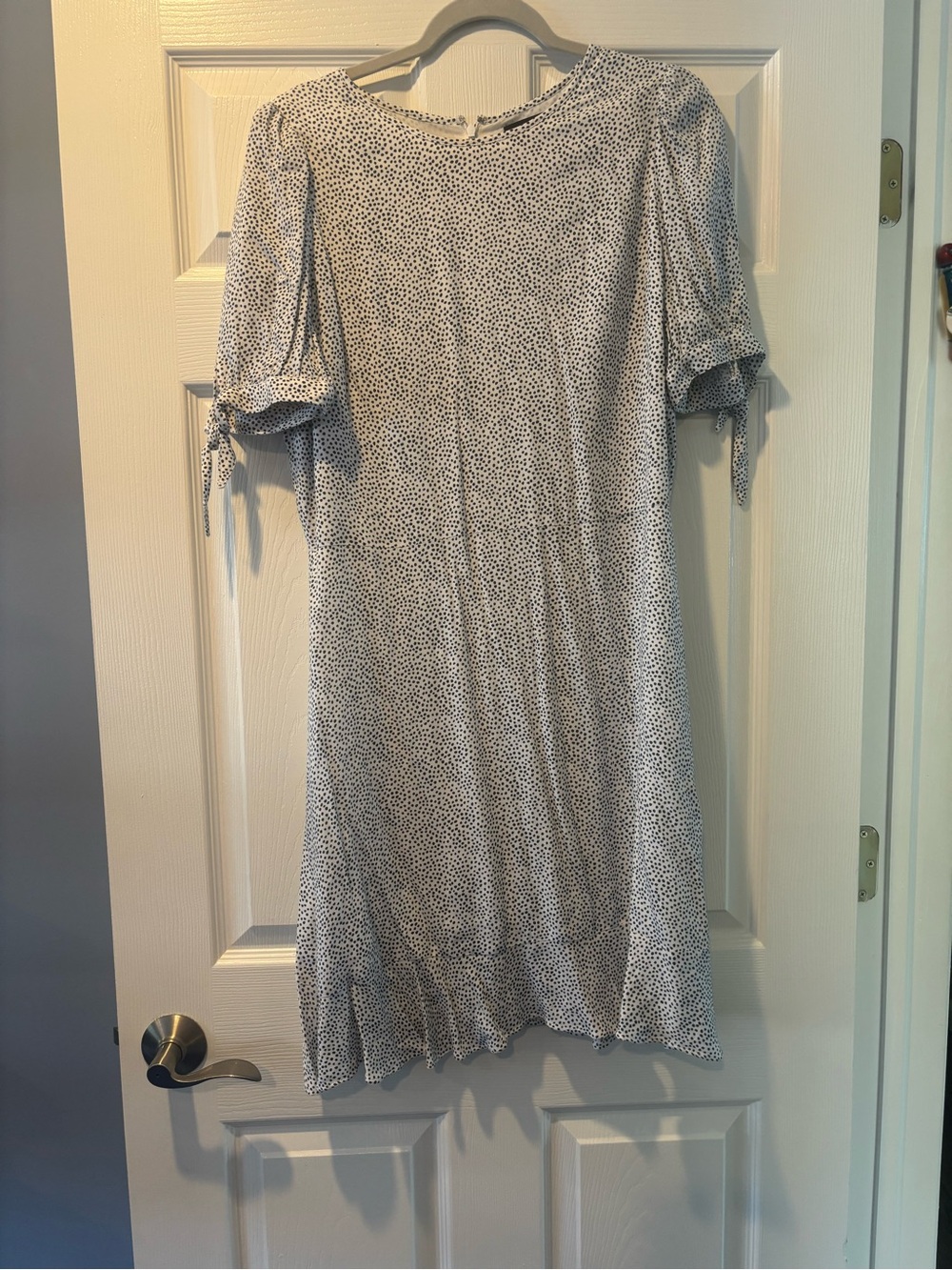 Banana Republic White Dress with Black Dot Print